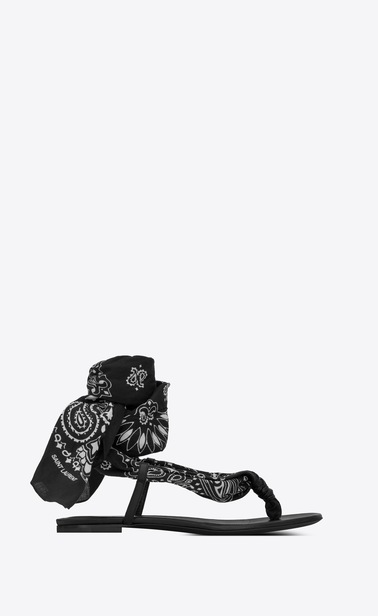 DALLAS Bandana open sandals in leather